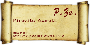 Pirovits Zsanett névjegykártya